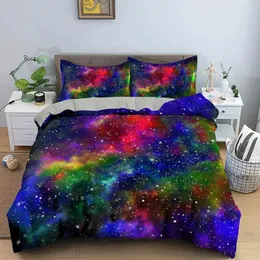 Bettwäsche Sets Wunderschöner Sternenhimmel 3D Print Set King Size Geometrische Bettbedeckung Home Textiles Bettwäsche 2/3pcs Kinder Jungen Bett