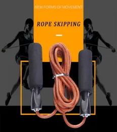 Cowhide Rope Leather Skip Rope Cord速度フィットネス有酸素運動ジャンプエクササイズ装置調整可能なスキップスポーツジャンプロープ1117976