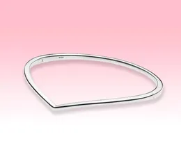 Nytt polerat Wishbone Bangle -armband Kvinnor Högkvalitativa smycken för P 925 Sterling Silver Armband med Original Retail Box4579828