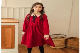 Girl039s Dresses 8 10 anni Girls Fall Winter Red Dress Baby Birthing Birthday Party Elegant Cotton Princess Party 5799914