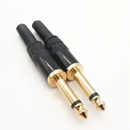6.5 Mono Male Plug Microphone Plug Assembly Wire Connector Audio Speaker with Spring 6.5mm 1/4 Inch Mono Audio Connector