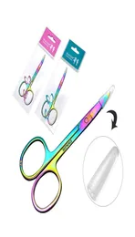 Professionelle Regenbogenfarbe Edelstahl Augenbrauen Pinzetten Augenbrauen Mini Schere Clip Antistatic Face Haarentferner Werkzeug F00989900298