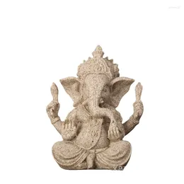 Dekorativa figurer Creative Sandstone Harts Crafts Elephant Head Doity Home Decoration Ornament Dedikerade till dyrkan av Small