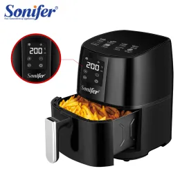 مقلي Sonifer 4.2L مقلاة الهواء بدون فرن زيت 360 ﾰ الخبز LED LED Touchnens Electric Deep Fryer 1400W Nonstick Basket Basket