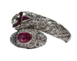 Antika Art Deco 925 STERLING Gümüş Ruby Beyaz Safir Yüzük Yıldönümü Hediyesi Boyut 5 124125063