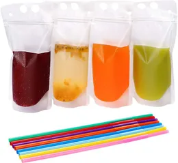 Plastic Drinking Beverage Bag Party Wedding Fruit Juice Milk Tea Frosted Portable Pouches for Juices 250ml 500ml 750ml 1000ml2125800