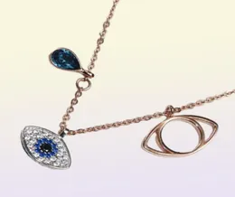 2019 Classic Evil Eye Necklace Jewelry for Women Girls Jewelry Set Silver Rose Gold 2Colors 925 Sterling Silver Plated8899255
