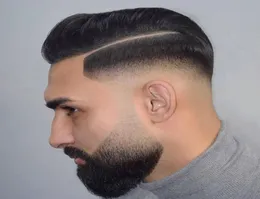 Simbeauty Super Natural Men Hair Offeryment System Real Gents Human Hairpieces Ultra Thin Poly Skin v Looped Mens Toupee Unit9060765