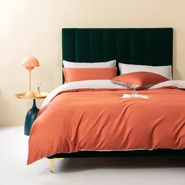 Bedding Sets Premium Bed Conjunto de duas cores Solor Solid 60 Cetor de algodão de longo algodão de cetim de quatro peças é super bom e