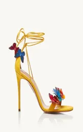 Women wedding party dress bride sandal luxury design high heels Papillon Sandals ankle strap colourful butterflies size 35428963558880205