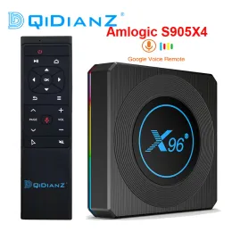 Caixa Dqidianz X96 X4 S905X4 Caixa superior Android 11 Bluetooth 8K Media Player 2.4g 5g Dual WiFi RGB Light TV Box