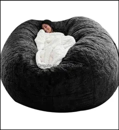 椅子サッシェステキスタイルホームガーデンシアers D72x35in nt fur Bean Bag er Big Round Soft Y Faux Beag Lazy Sofa Living Room Furniture7892166