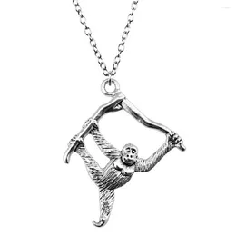 Pendant Necklaces 1pcs Orangutan Monkey Man Necklace Diy Accessories Jewelry Making Supplies Chain Length 70cm OR 45 4cm
