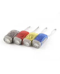 Utomhus 3 LED -handpress ficklampan Ingen batteri avvecklas vev dynamo fackla camping bärbar flash ljus5145746