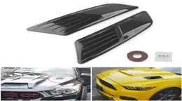 1 Pair Car Exterior Decoration Car Hood Stickers Black Universal Side Air Intake Flow Vent Cover Decorative Carstyling Car7638680