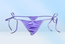 Herren Badebekleidung Thongs Verband Eis Silk G String Micro Bikini Untertage Tanga Höschen Sonnenbad Badeanzug Plus Size6084113
