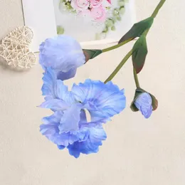 Dekorative Blumen künstlich mit Eisendraht realistischer Iris Blume Elegante Zweiggrünblätter für Innenhause