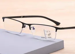 Solglasögon Men039S Business Anti Blue Light Eyewear Progressive Multifocal Reading Glasses Men Metal Frame Optical Glassesungla6789649