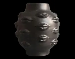 Nordic INS Style kreatywna osobowość twarz wazon nowoczesne minimalistyczne usta ceramiczne kwiatowe domowe księgarnie ozdoby dekoracyjne 21041521148