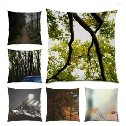 Pillow Landscape Forest Throw Covers Decoration Home Branch Cover 45x45 Modern Art Living Room Tree E1030