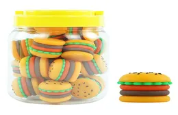 25pslot yapışmaz kavanozlar balmumu kapları hamburger kutusu 5ml silikon kap buharlaştırıcı vape için gıda sınıfı kavanoz yağ tutucusu dab aracı2028991