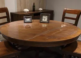 2mm transparent PVC rund bordsduk vattentät pvc bord täcke runda bord trasor oljebesätt kök mönster matbord mat bbyc8526044