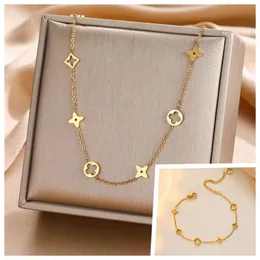 Necklace Vanclef Fashion Designer Necklaces Plated Gold For Women 4/Four Leaf Clover Pendant Necklace Bracelet Chains Jewelry Women s