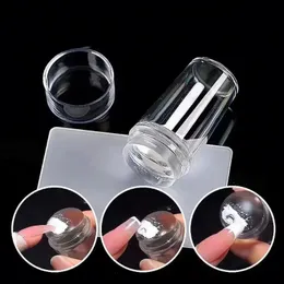 1Set Big Square Transparent Nail Art Stamping Stamper Scraper Image Plate Manicure Print Tool DIY with cap