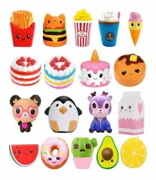 لعبة Jumbo Toys Kawaii Fries Panda Squishy Cake Cake Deer Milk Squeeze Toys Slow Rising Cream Cream Stared Stared