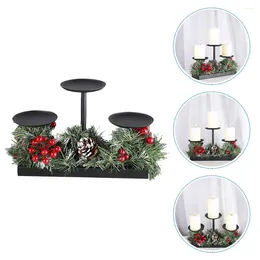 Candle Holders 3 Arms Holder Ornament Desktop Decor Adornment For Party