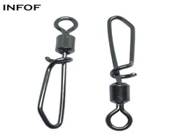 200pcslot swivels de pesca inoxidável Snap água doce Rolamento de água salgada Girando com TShape Snap Snap Redução Rápula de Crap Snap Con6788098