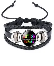 New Kids Autism Awareness Armband For Children Autism Boy Girl Charm Leather Wrap armband Bangle Fashion Inspirational Jewelry4882433