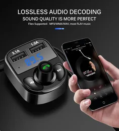 Onever FM Sender Aux -Modulator Bluetooth Handsfree Car Kit Car O MP3 -Player mit 3.1A Schnellladung Dual USB Car Charger9827006