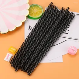 Disposable Cups Straws Colorful Reusable Hard Plastic Stripe Drinking Party Decoration For Drinks Suministros Para Fiestas Rietje
