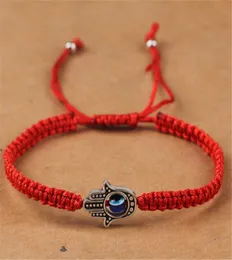 Handvävd armband Lucky Armband Kabbalah Red String Thread Hamsa Armband Blue Turkish Evil Eye Charm smycken Fatima Armband J9143366