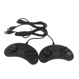 Gamepads 2pc/lot usb gamepad oyun denetleyicisi sega usb için 6 düğmeler pc mac mega drive gamepad için joystick sahibi