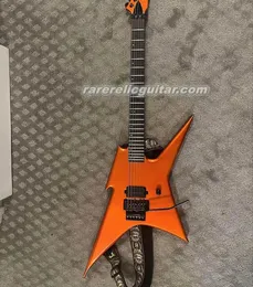 Rare Rich Ironbird Prophezeiung MK2 Metallic Orange E -Gitarre Floyd Rose Tremolo Bridge Grover Tuner Schwarze Hardware -Offset Quadrate Inlay Inlay
