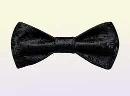 Бабочка черная цветочная твердая сами -галстук мода мода бабочка шелк формальная деловая свадебная вечеринка для бабочки, набор платка Dibangu3310972