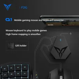 GamePads Flydigi Q1 PUBG Mobile Game Tangentboard Mouse Converter Auxiliary Game Controller Wireless Bluetooth Connection Support Android/iOS