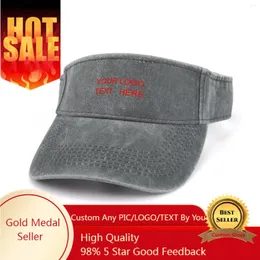 Bergs Custom Sun Visor undichte Top Cowboy Hüte Herren Womens Customized DIY Cap Sports Baseball Tennis Golfkappen leer offener Hut