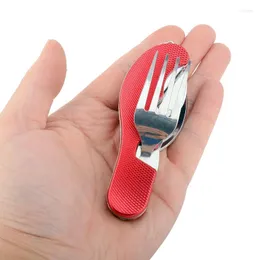 Forks Travel Travel Camping Outdoor Tool Stainlist Steel Fething Folding Multi Sknife Knife Fork Spoon Set