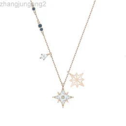 Designer Swarovskis Jewelry Shi Jia 1.1 Original Template Octagonal Necklace Female Element Crystal Star Snowflake Collar Chain