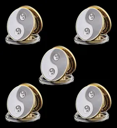 5pcs Gedenkmünzen Metal Craft Tai Chi Gossip Card Guard Protector Poker Chipsr -Spielzubehör7801715