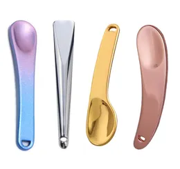 Mini Metal Cosmetic Spatulas Facial Cream Mask Spoon Packing Stick Mixing Spatulas Makeup Scoop for Beauty Tools Rose Gold Silver4224117