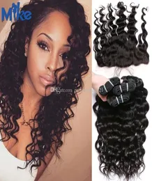 Mikehair 13x4 الدانتيل الأمامي مع 3 حزم عميقة الجسم موجة البشرية مع الجبهة البيروفية البرازيلية الماليزية مع الدانتيل الأمامي 4002336