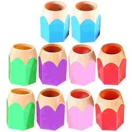 10 Pcs Pencil Holder Crayons Dispenser Holders for Desk Mini Cups Abs Student Container