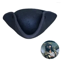 Berets Stage Show Pirate Hat For Cosplay Party Soft Tricorne Halloween Theme Cocked Role Play Costume