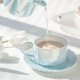 Koppar tefat conch ceramic kaffekopp ljus glaserad bubbla te bekväm potten handtag set flera scenarier jul