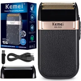 Shavers Kemei 2024 Shaver القابلة لإعادة الشحن قوية للرجال ماكينة حلاقة الحلاقة الكهربائية BALD BALD HEAD ELECTRY مع شبكة إضافية