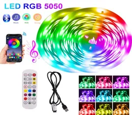 Strips USBpowered Bluetooth LED Strip Light RGB SMD DC5V Neon For Home Decoration Gamer Cabinet Computer Flexible Ribbon2623902